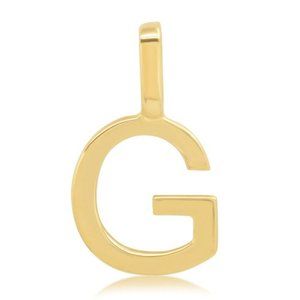 NWT Alphabet Letter Pendant "G" // 10K Solid Gold